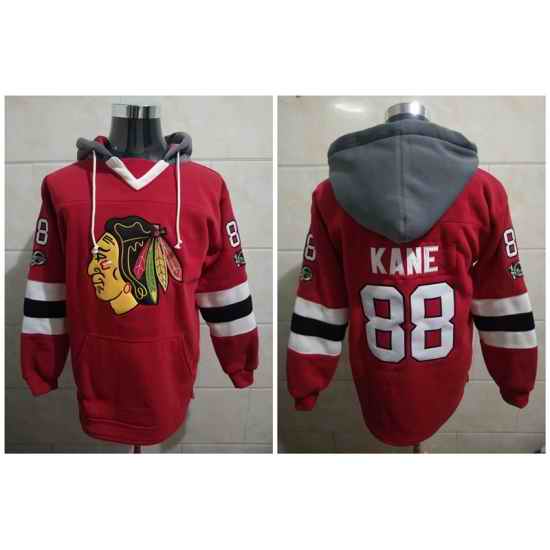 Men Chicago Blackhawks Patrick Kane 88 Red Classic Stitched NHL Hoodie